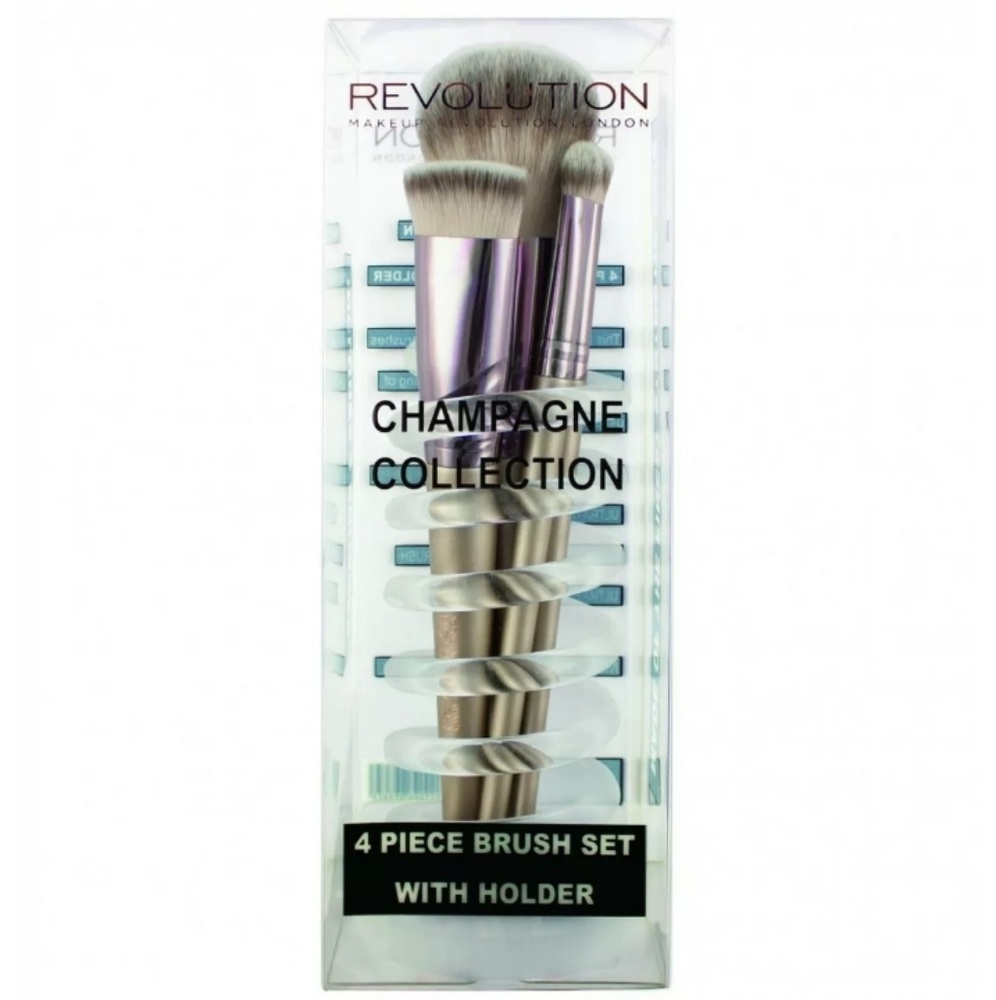 Makeup Revolution 4 PC. Brush Set with Holder